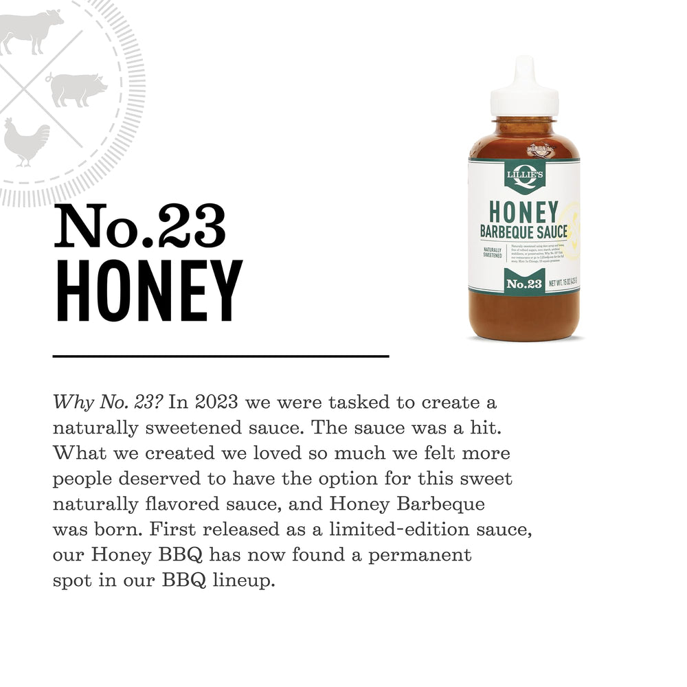 Lillie's Q Honey BBQ Sauce glass jar display conveying value in a 2-pack.