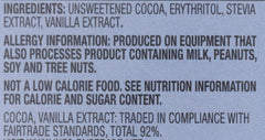 Lily's chocolate-stevia-dark-ingredients list emphasizing clean label