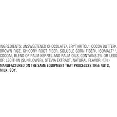 LILY'S Crispy Rice chocolate style bar stevia sweetened and sugar free in a row