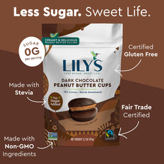 Lily's pack with foil-wrapped cups, convenient on-the-go keto snack option.