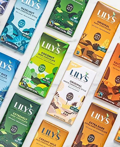 Lily's 4-pack on a counter supports easy keto-friendly snacking.
