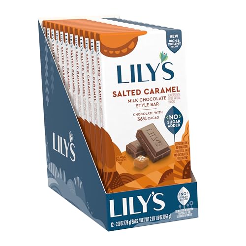 Close-up of salted caramel center in a LILY'S Milk Chocolate Style bar, stevia-sweetened.