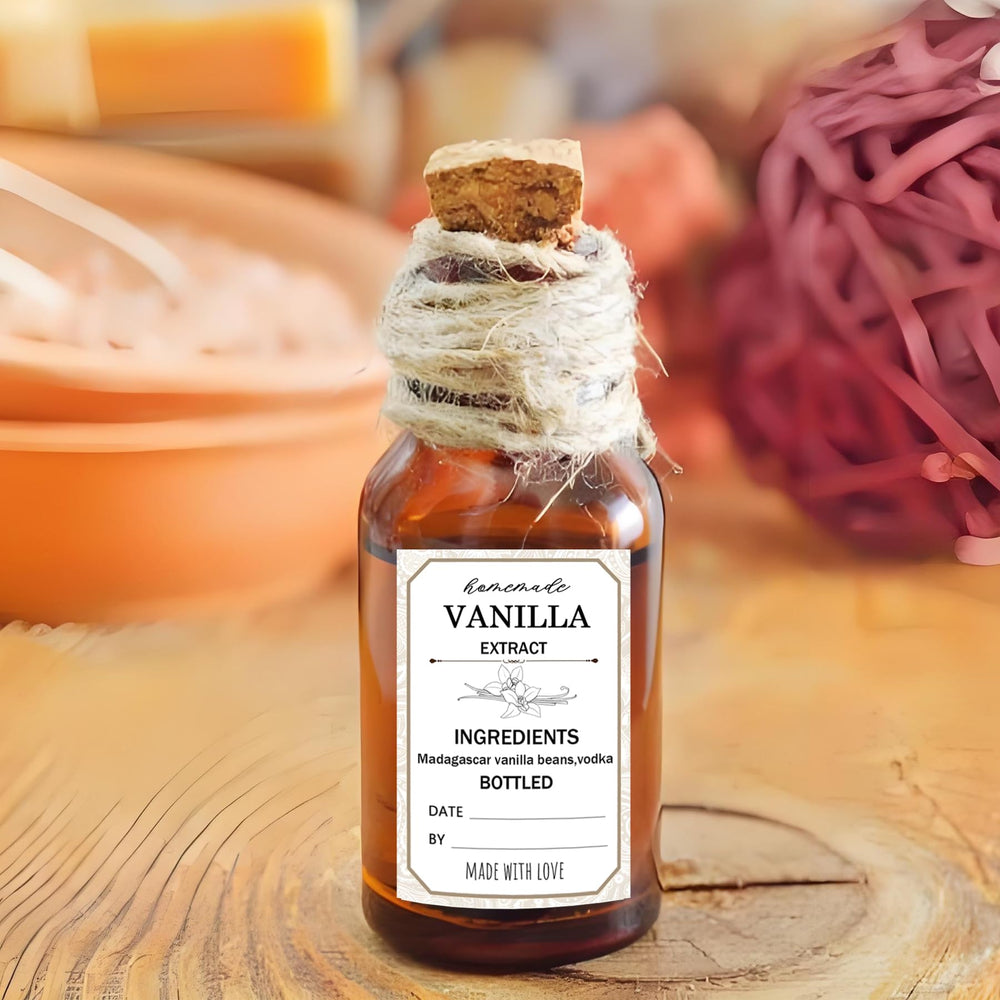 Limarqabel label on a glass bottle for tidy pantry labeling