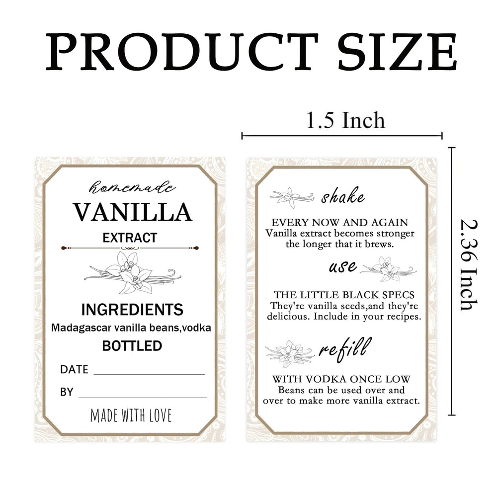 Back label with instructions for Limarqabel vanilla extract