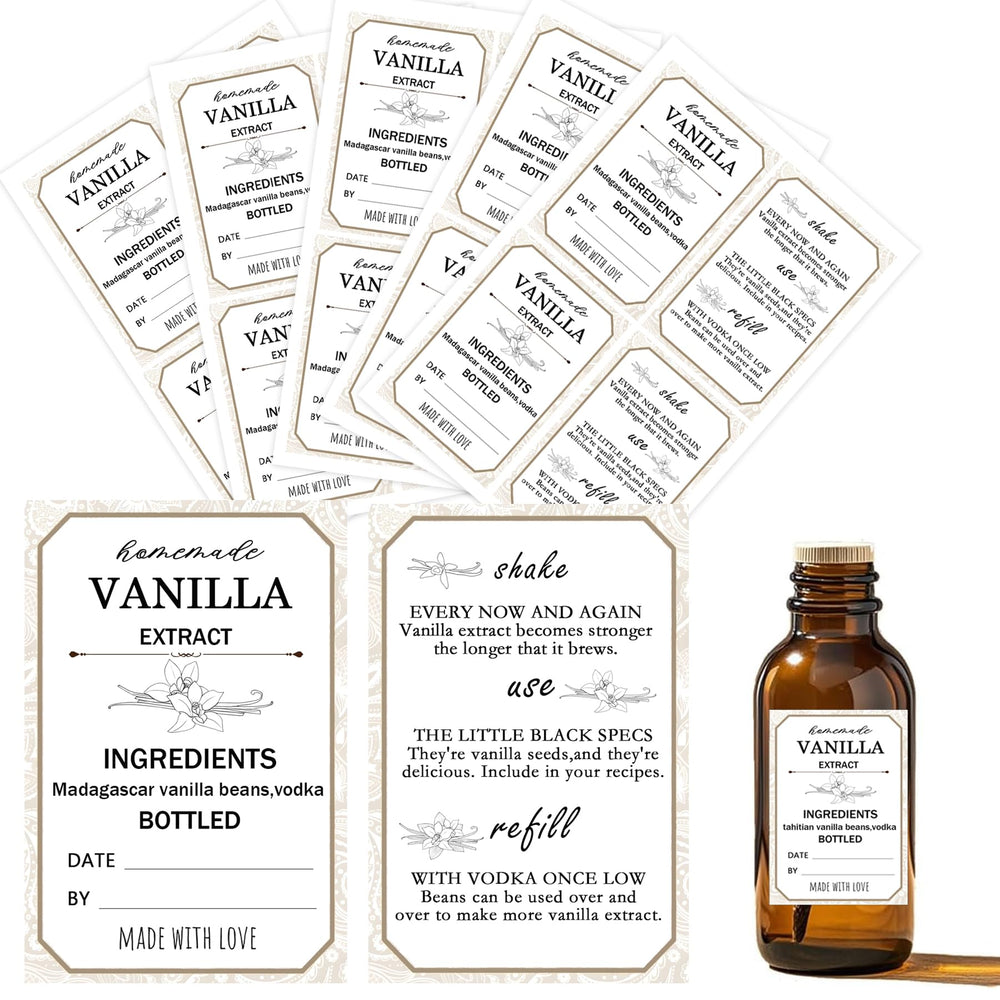 Limarqabel vanilla label on bottle for homemade extracts