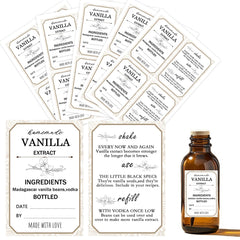 Limarqabel vanilla label on bottle for homemade extracts