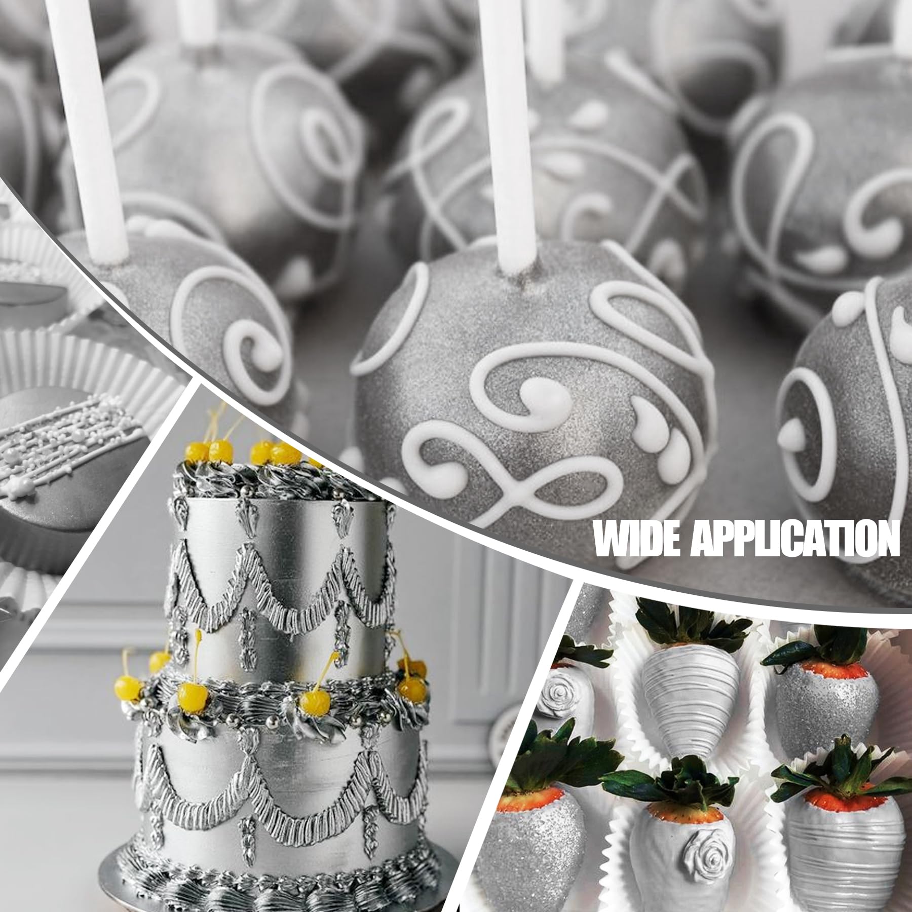 Limino cake decorating glitter powder provides vibrant metallic accents without altering flavor