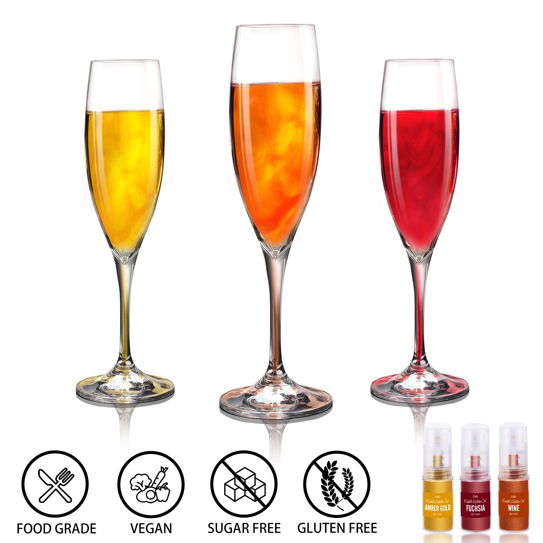 Limino metallic glitter spray for chocolate decorations delivers eye-catching shine.