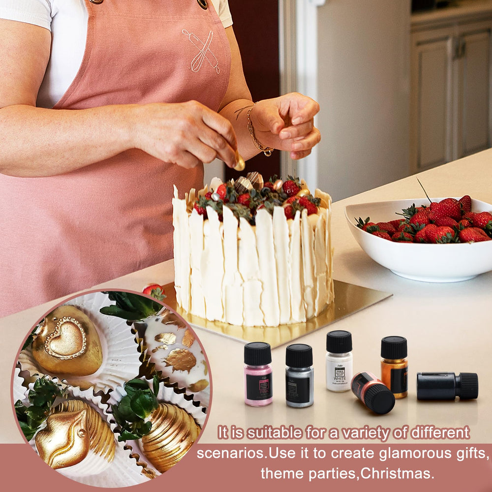 Limino rose-gold glitter paint accents fondant with luxe detail.