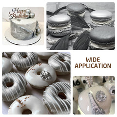 Limino Edible Glitter Paint silver brush lets you craft fondant details.