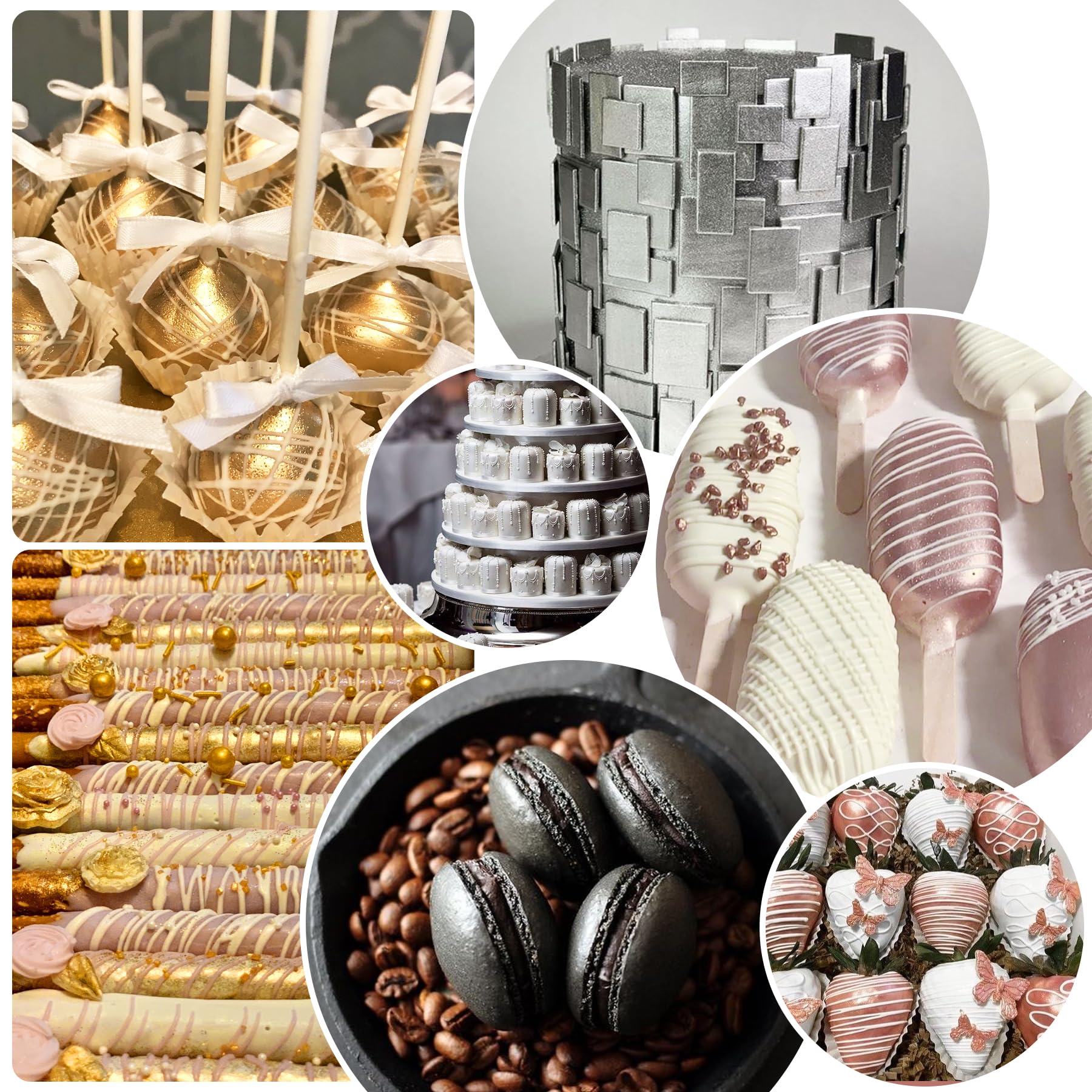 Limino Edible Glitter Paint silver cookie decor delivers a glossy finish.