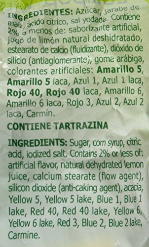 Limon 7 Paleta Mexican candy bag shows 30 lollipops, ideal for sharing