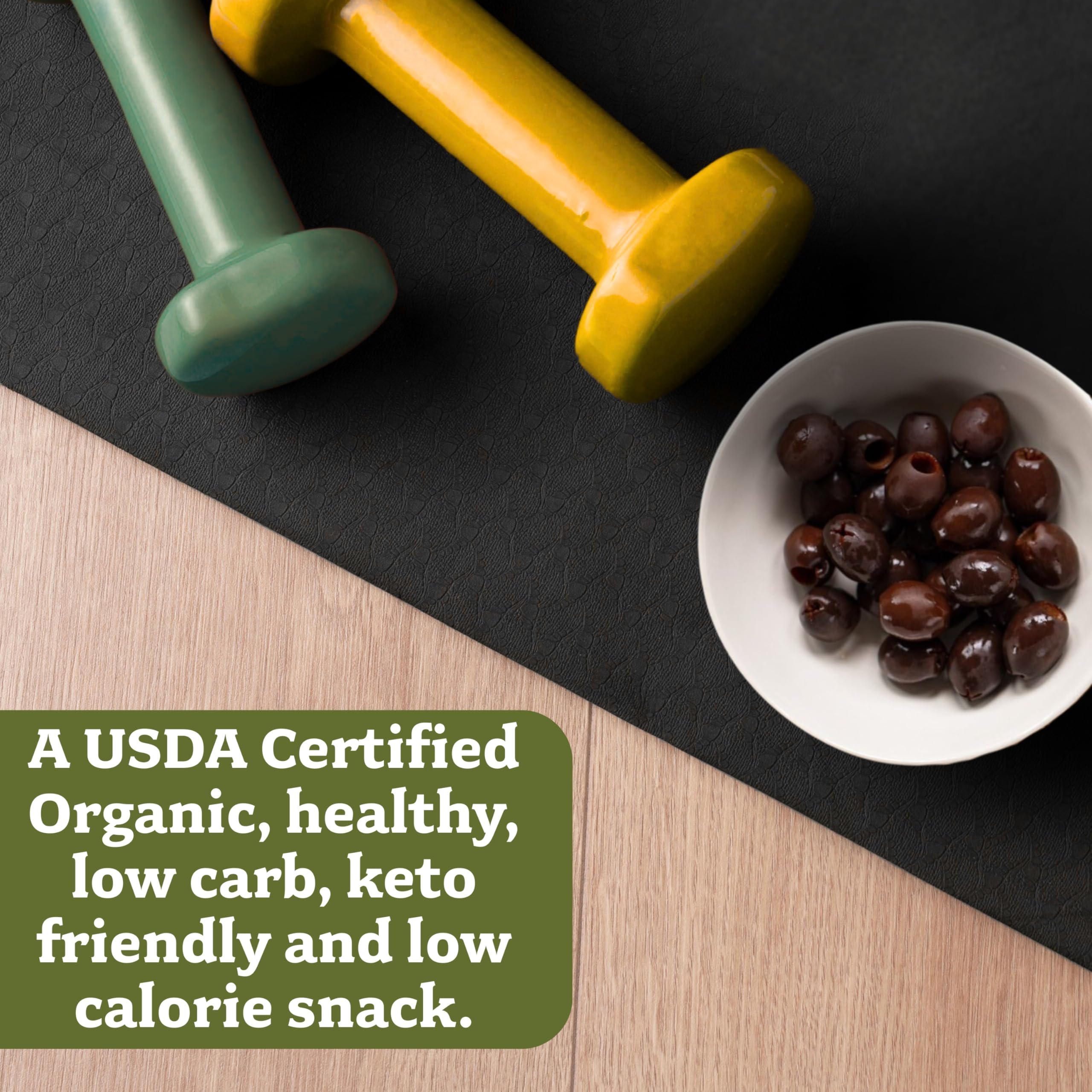 Lindsay Organic Black Ripe Olives close-up highlights glossy, plump olives ready to eat.