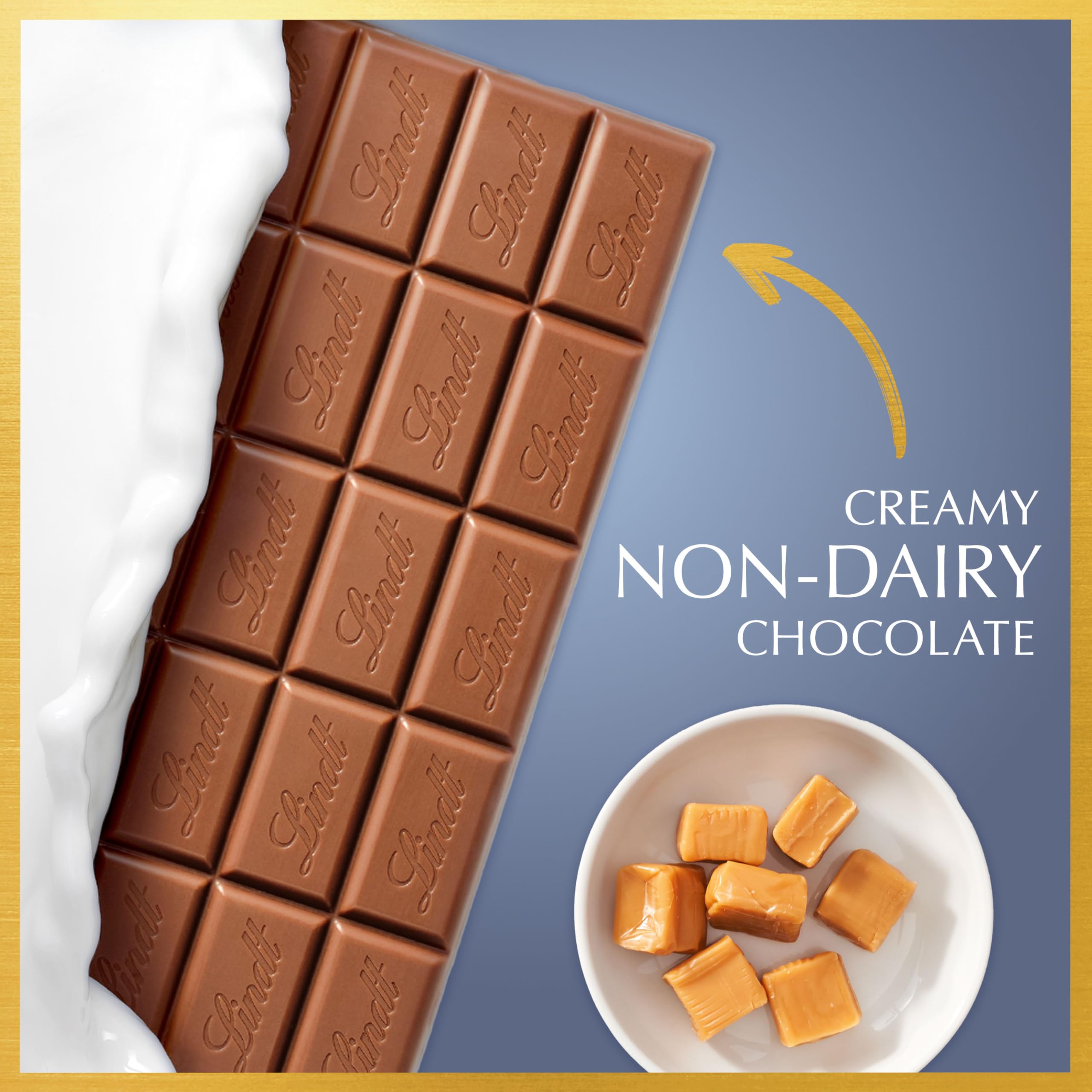 Lindt Classic OatMilk Salted Caramel Bar uses gluten-free oats for wholesome texture