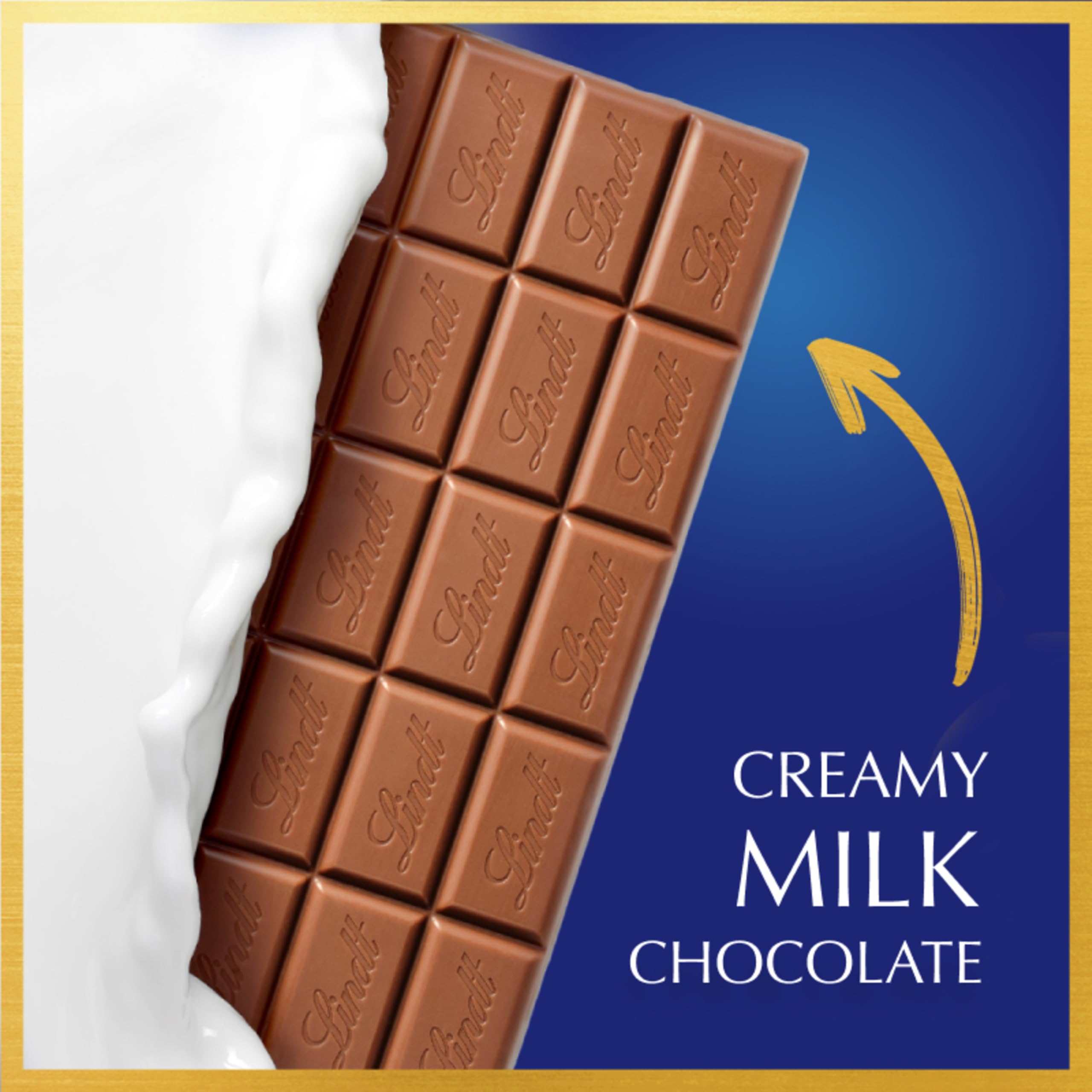 Baking-friendly Lindt CLASSIC RECIPE Milk Chocolate Bar for desserts.