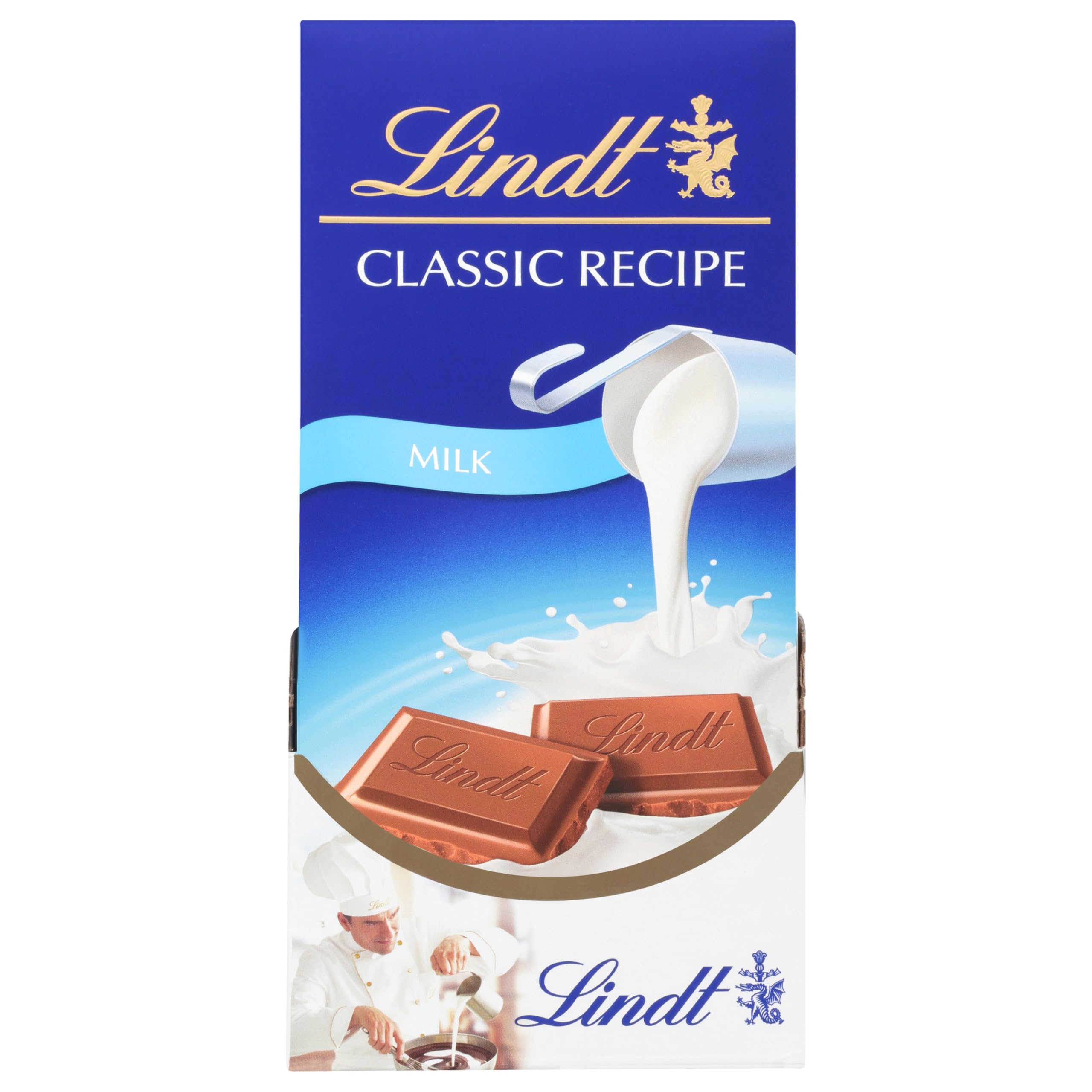 4.4 oz portions of Lindt CLASSIC RECIPE Milk Chocolate Bar prepared for sharing.