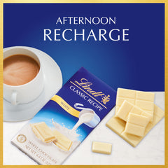 Lindt CLASSIC RECIPE White Chocolate Bar creamy texture that melts smoothly.