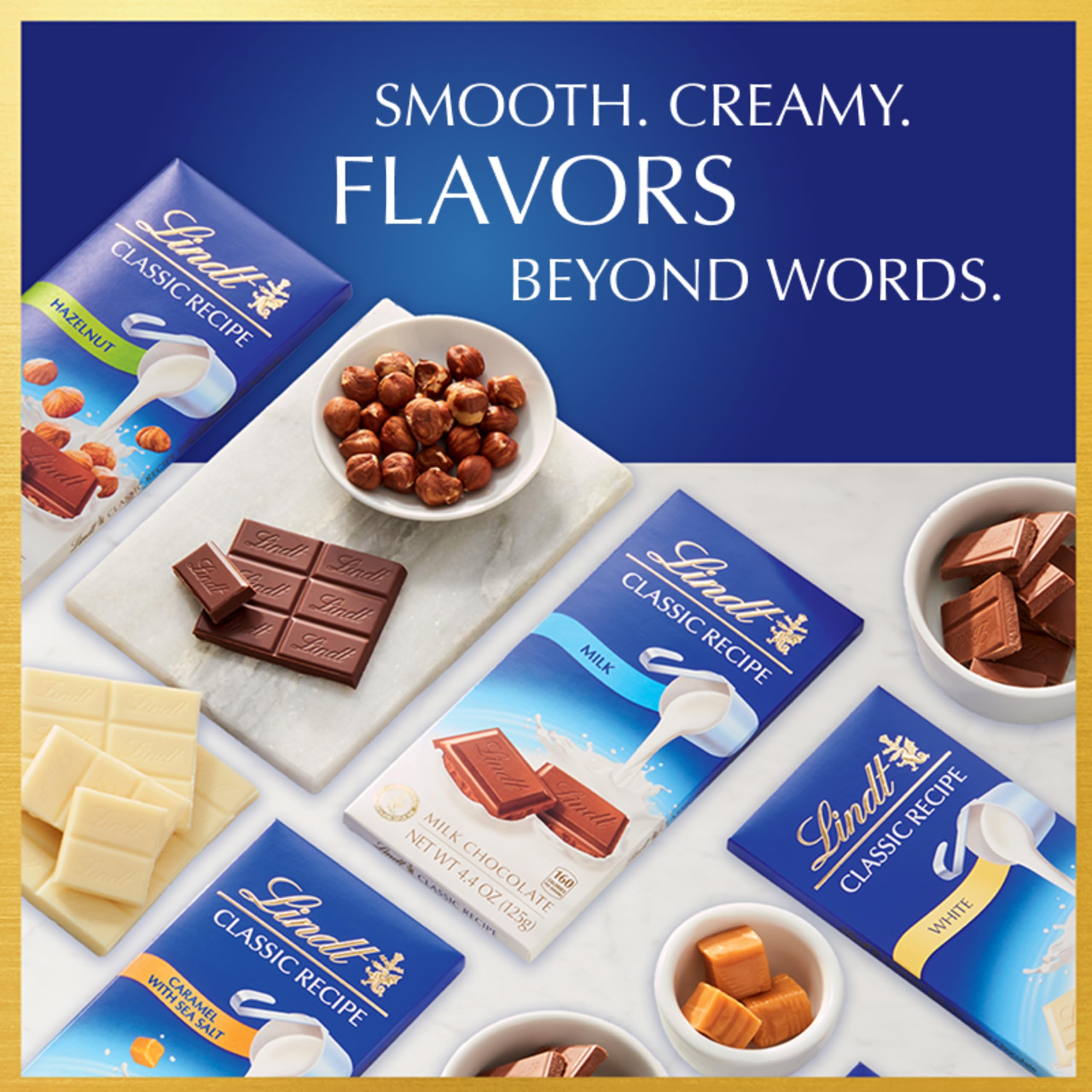 Lindt CLASSIC RECIPE White Chocolate Bar melts smoothly into sauces.