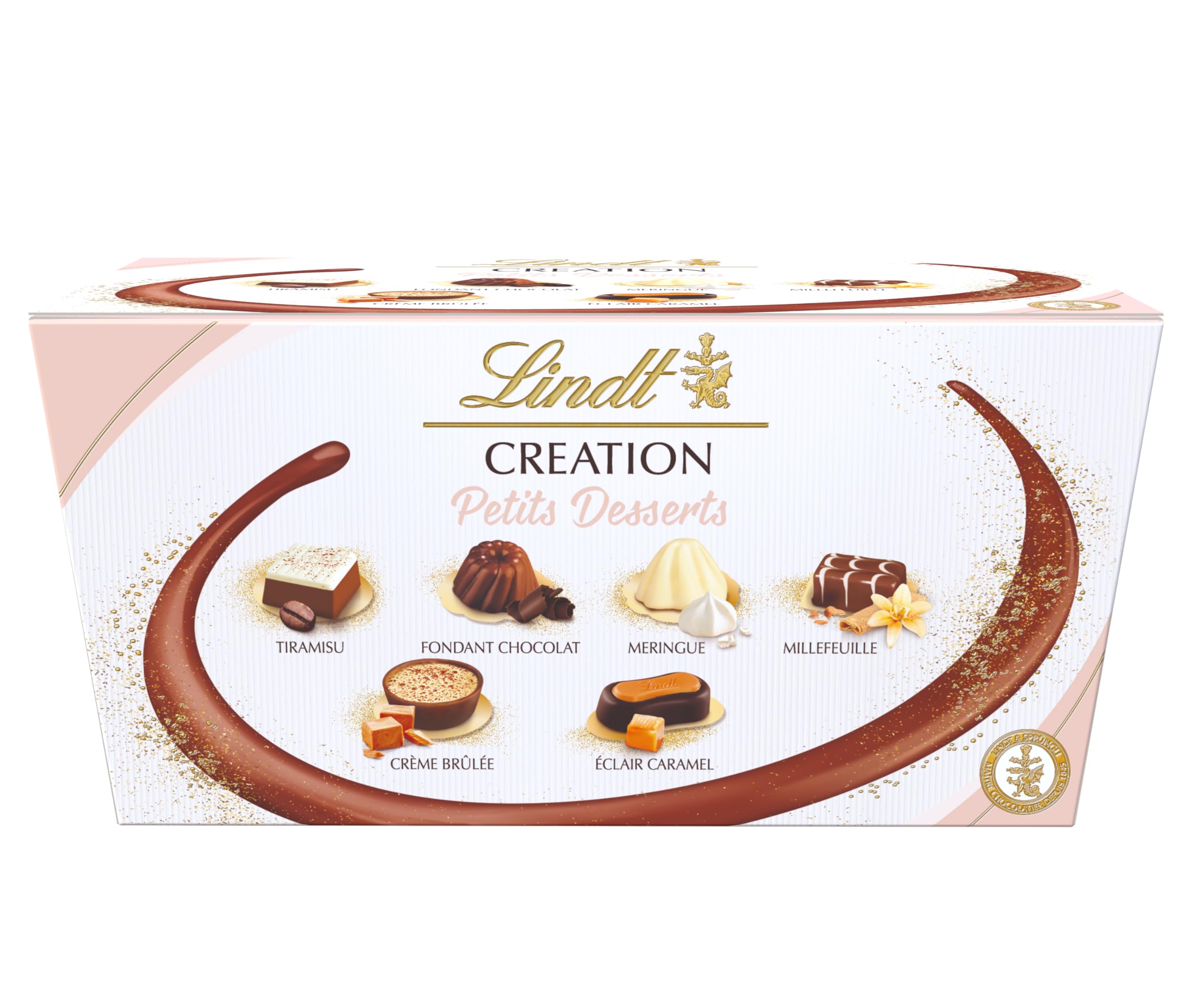 Lindt Creation Dessert gift box with creme brulee and tiramisu chocolates