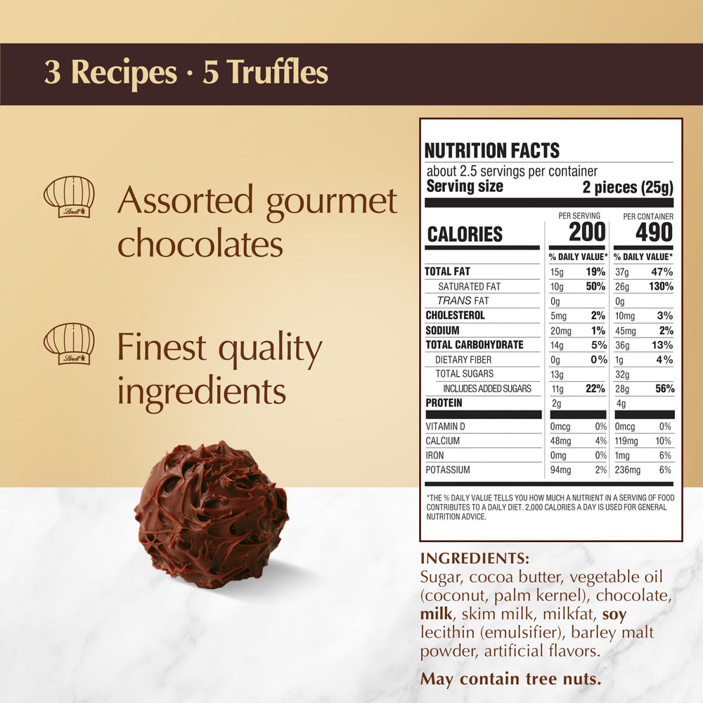 Lindt Dark Chocolate Truffles deliver a rich, cocoa-forward experience.
