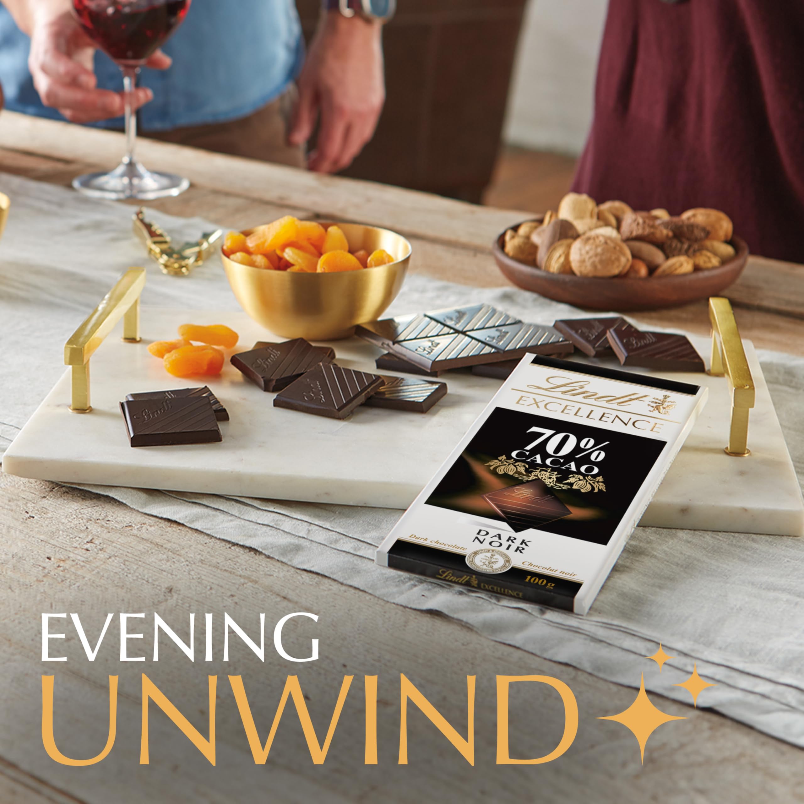 Lindt EXCELLENCE 70% Cocoa bar ideal for gifting to chocolate connoisseurs.