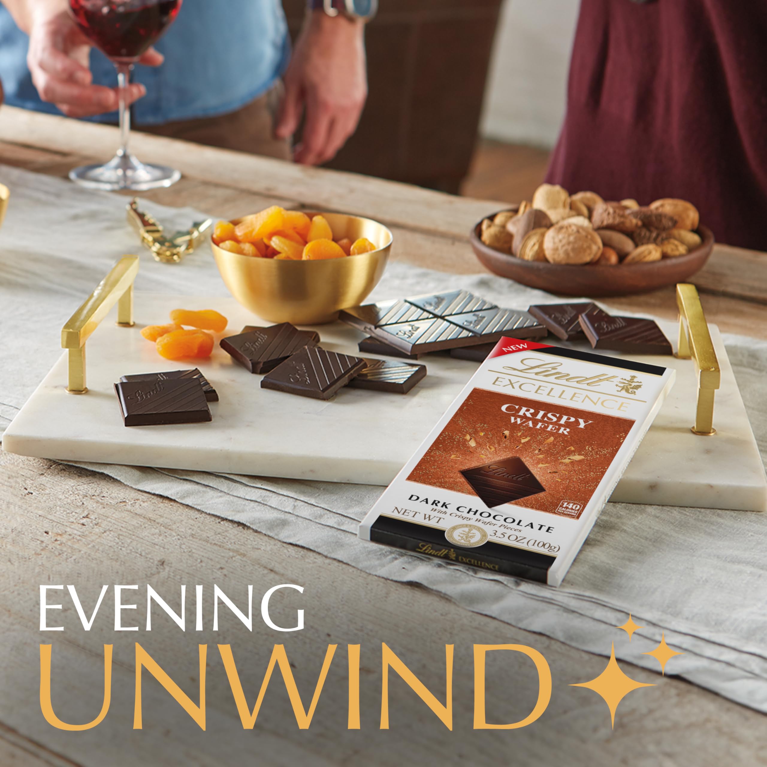 Lindt EXCELLENCE Crispy Wafer bar for baking adds depth to desserts.