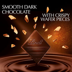 Lindt EXCELLENCE Crispy Wafer wafer pieces add texture to the chocolate bite.