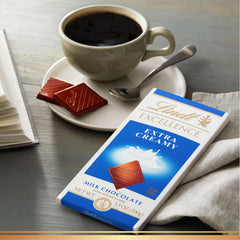 Lindt EXCELLENCE Extra Creamy Milk Chocolate Bar golden color hints caramel notes