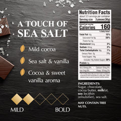 Lindt EXCELLENCE Sea Salt bars close-up showing individual squares ready for tasting.
