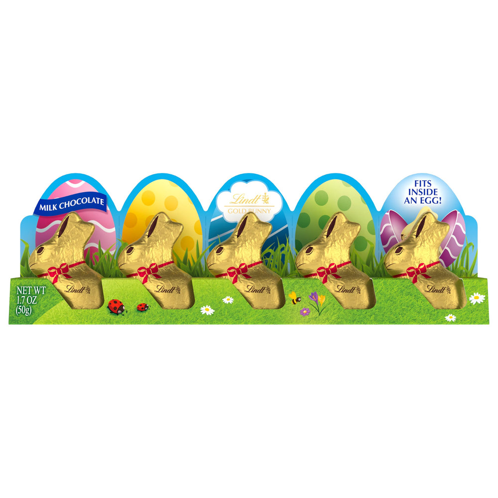 Lindt GOLD BUNNY hollow milk chocolate bunny in premium packaging, ideal Easter gifting.