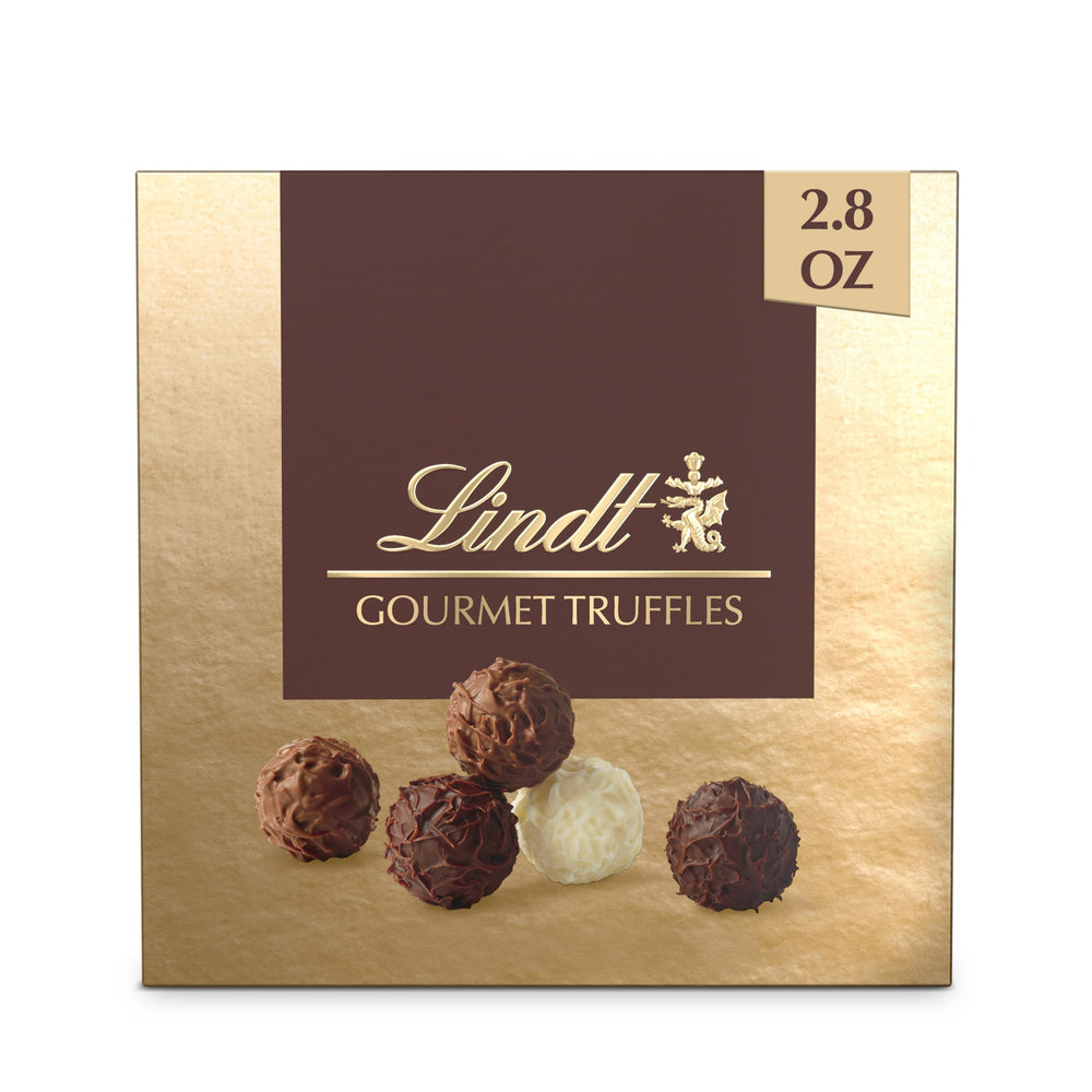 Lindt Gourmet Truffles Gift Box showcases assorted flavors for a thoughtful gift.