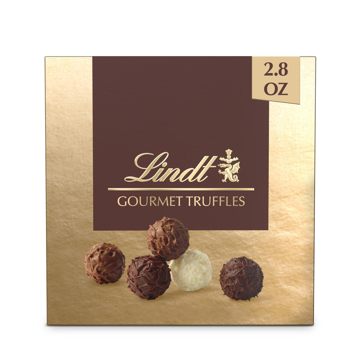 Lindt Gourmet Truffles Gift Box showcases assorted flavors for a thoughtful gift.