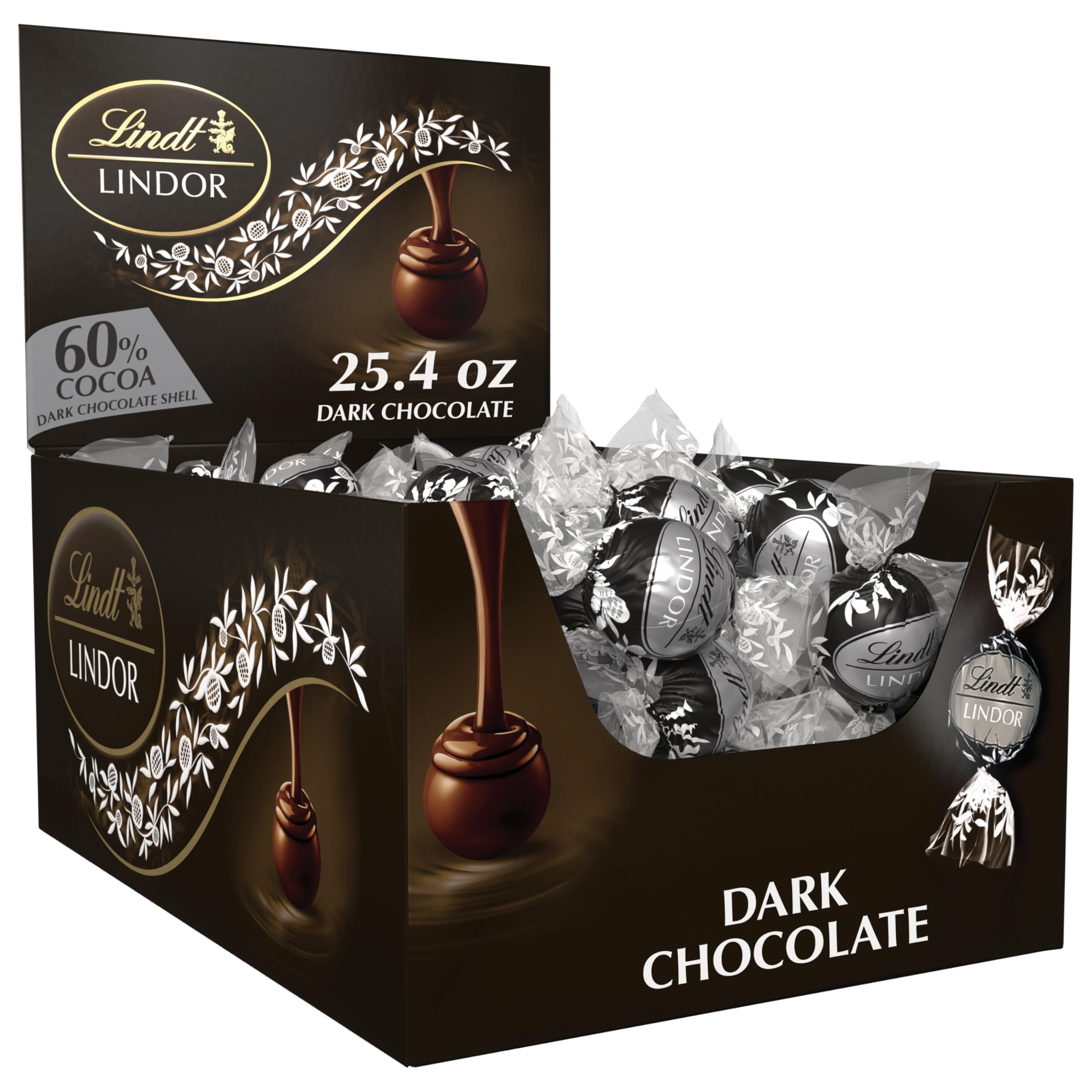 Lindt LINDOR 60% truffles packaging shown for gifting and hosting