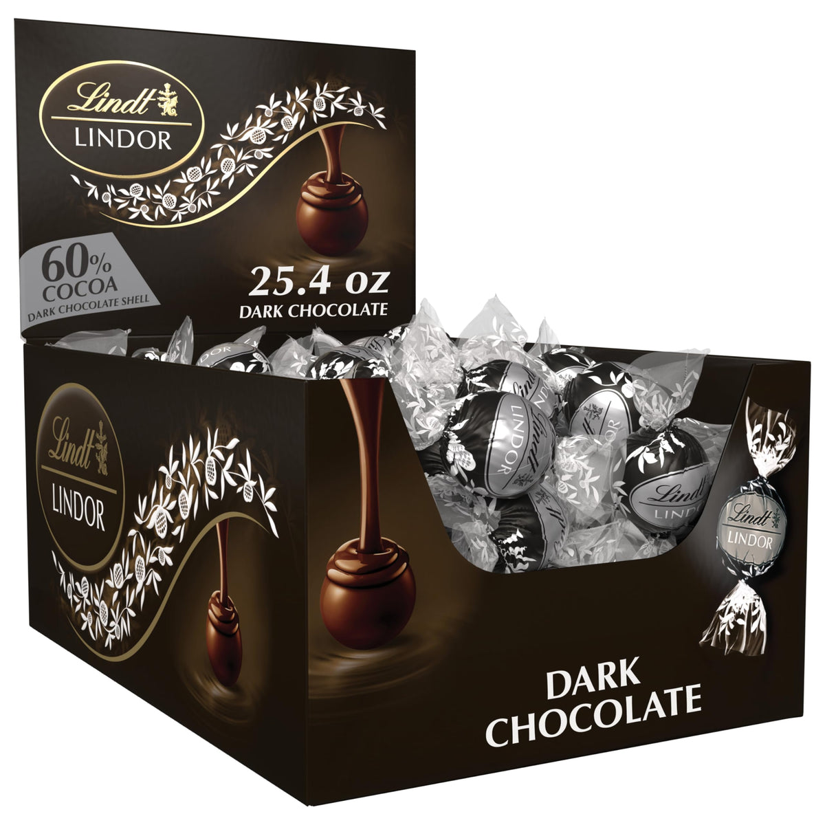 Lindt LINDOR 60% truffles packaging shown for gifting and hosting