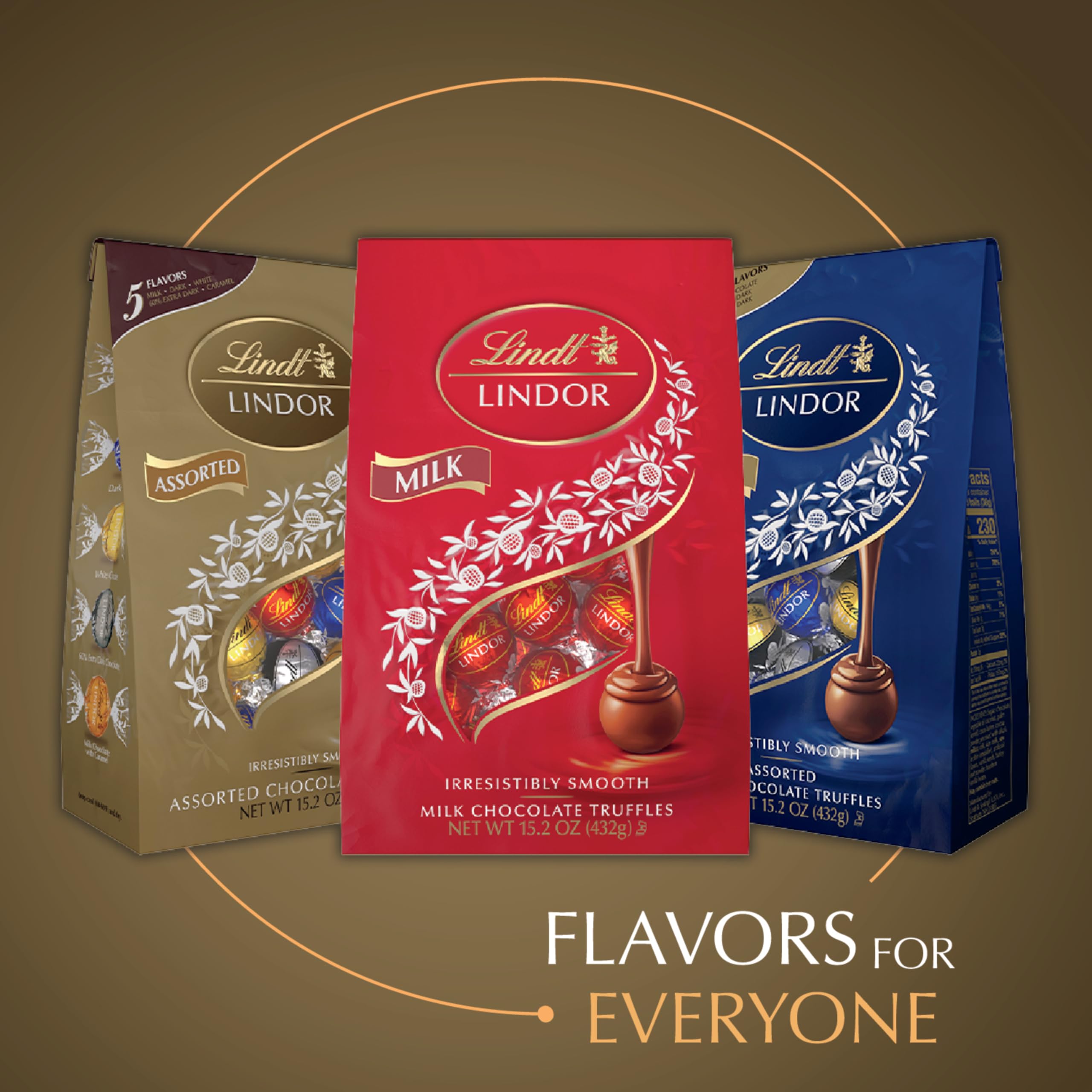 Lindt LINDOR 60% extra dark truffle with bold cocoa notes.