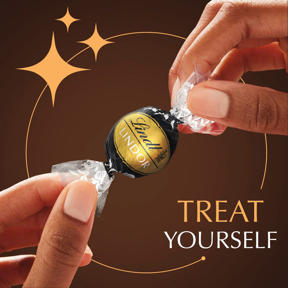 Lindt Lindor 70% truffles in foil wrap for traveling.
