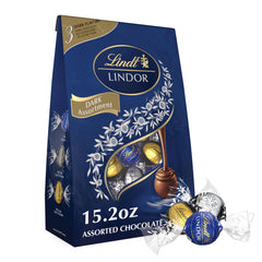 Lindt LINDOR assorted dark chocolate truffles in a bag for sharing