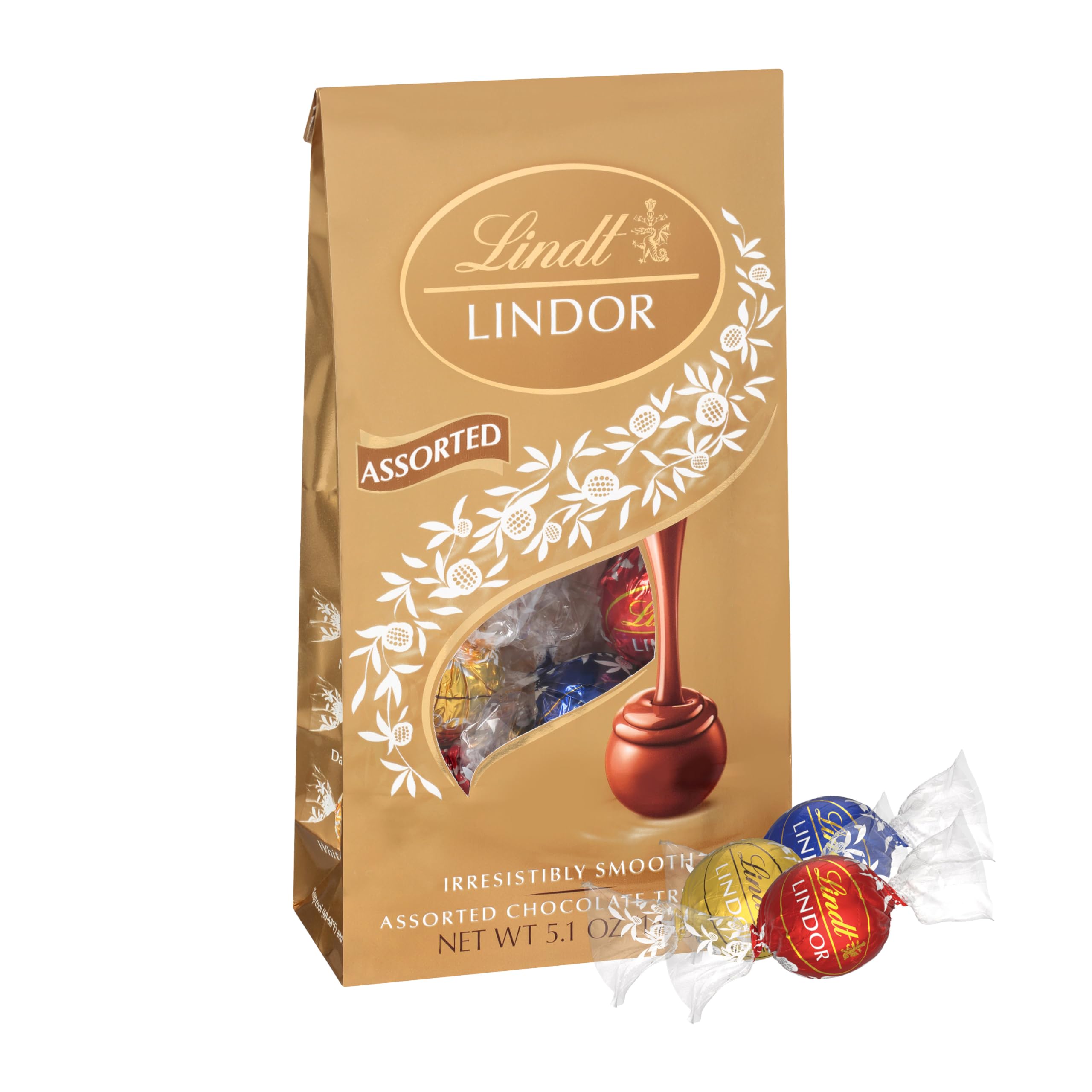 Lindt Lindor assorted truffles bag front view as a gift-ready option