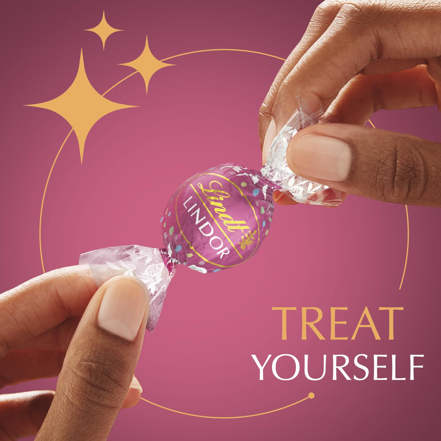 Lindt LINDOR Birthday Cake truffles wrapped individually, convenient snacking.