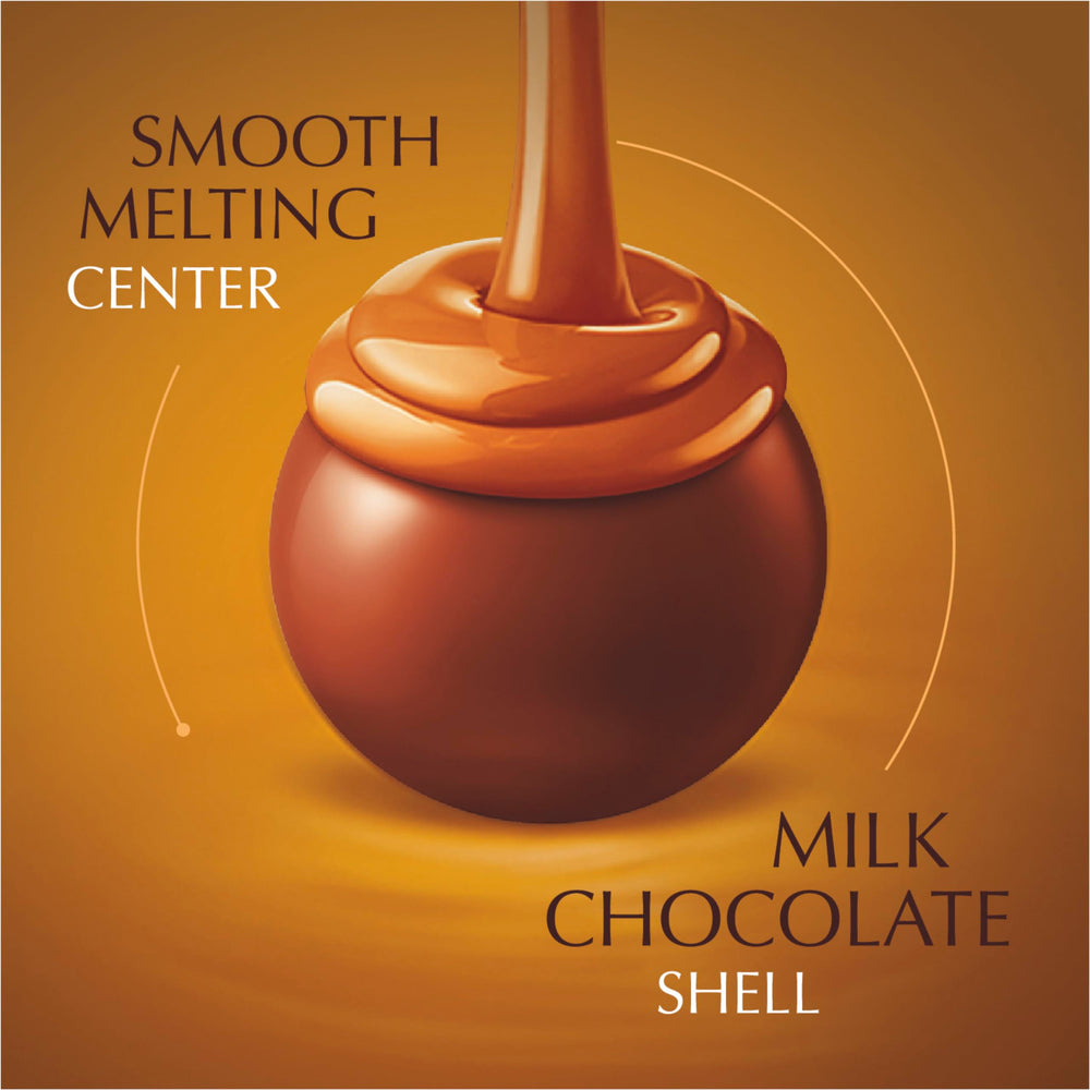 Lindt Lindor Caramel Milk Chocolate gift pack, ready for celebrations.
