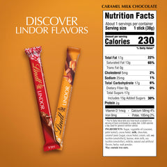 Lindt Lindor Caramel Bar center close-up reveals creamy melting caramel core