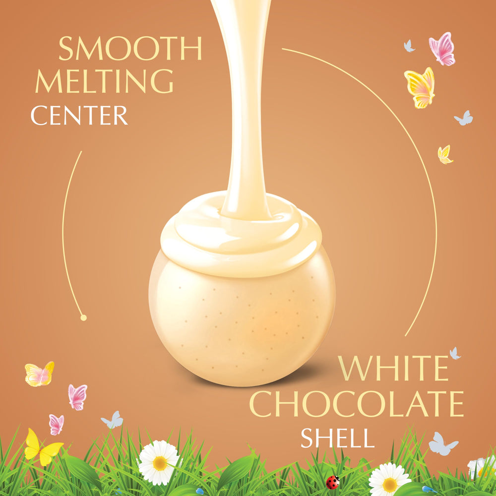 Creamy carrot cake center inside a LINDOR truffle.