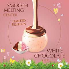Lindt LINDOR truffle center melting, showcasing smooth texture and indulgence