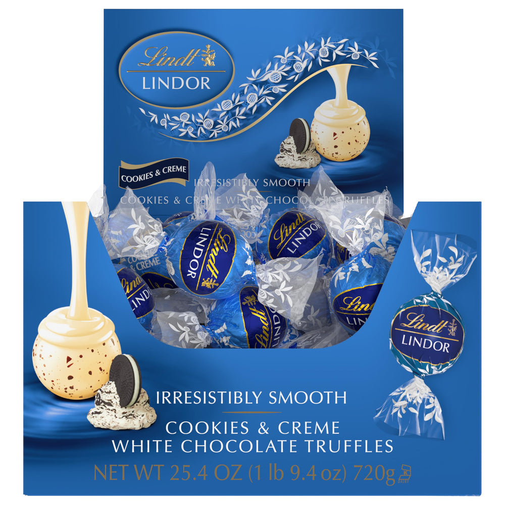 Lindt LINDOR Cookies and Creme for Easter display and seasonal gifting.