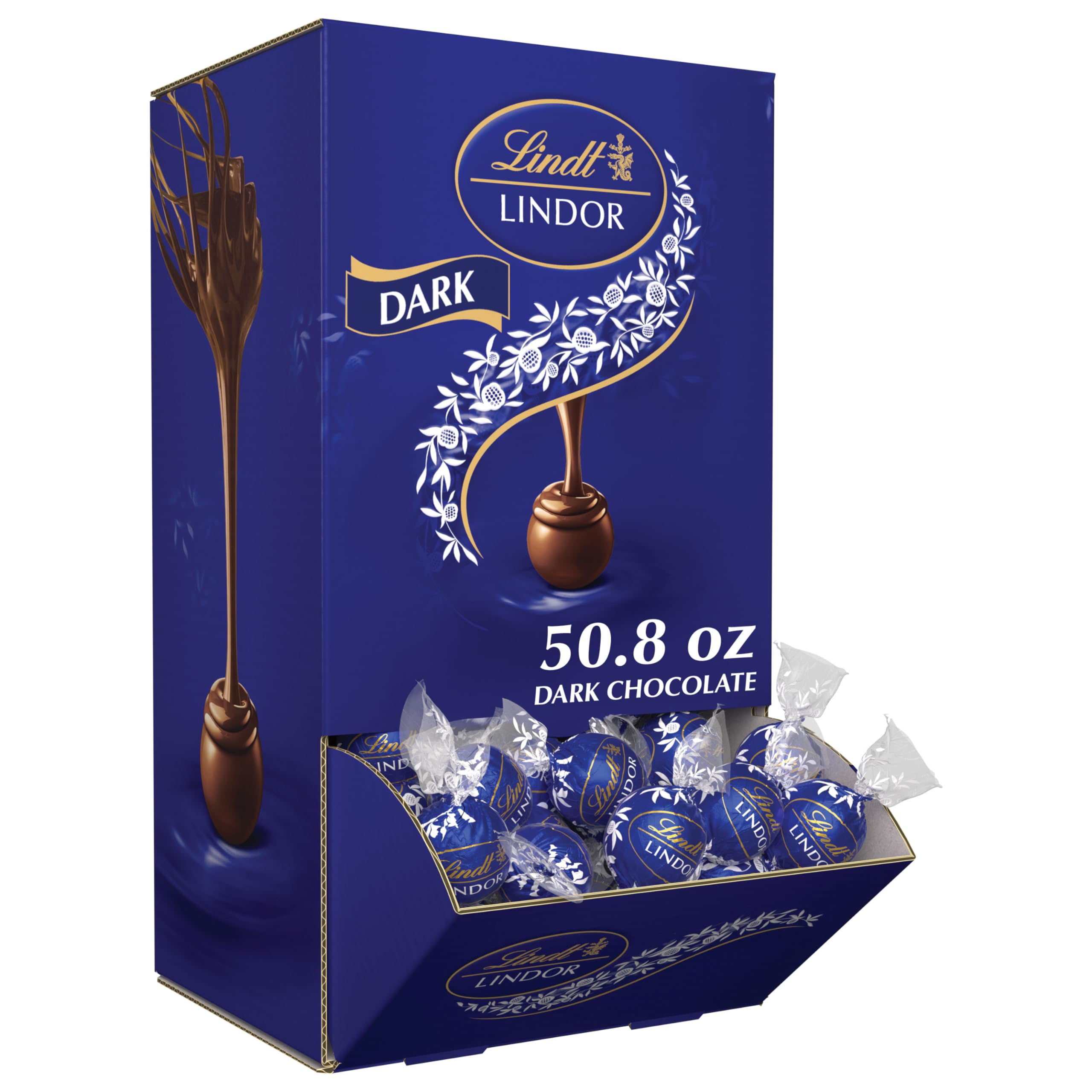 Lindt LINDOR dark chocolate shell image highlighting premium coating for refined snacking