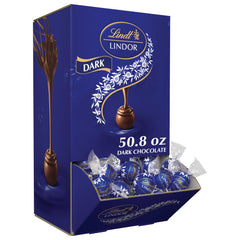 Lindt LINDOR dark chocolate shell image highlighting premium coating for refined snacking