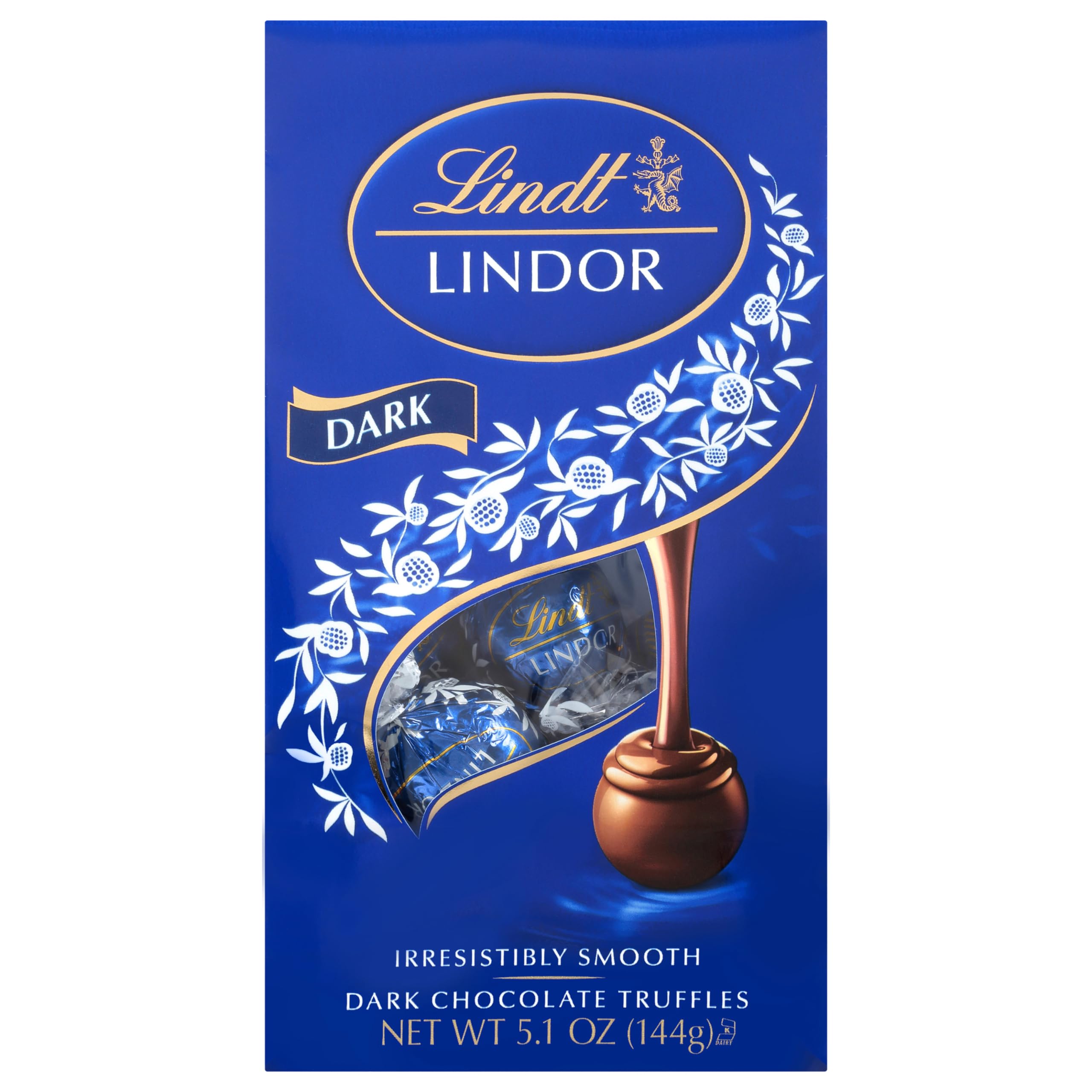 Lindt LINDOR packaging view shows six-pack convenience.