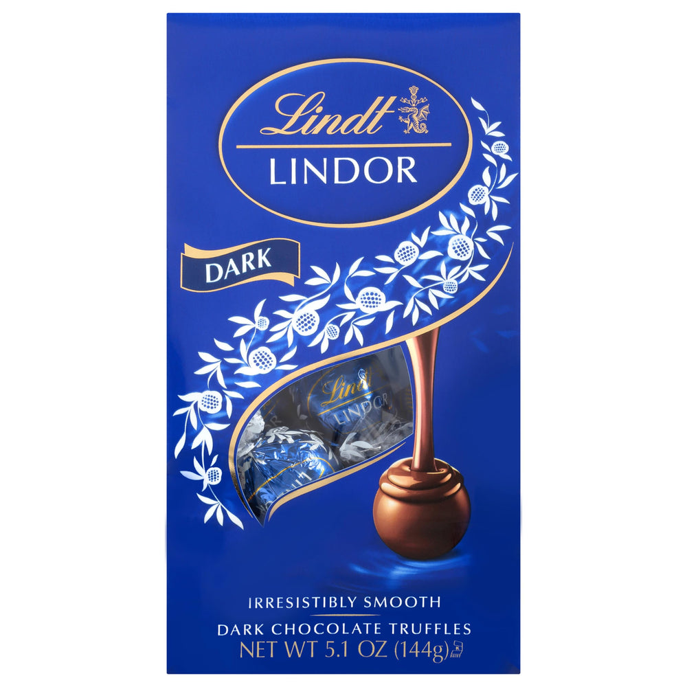 Lindt LINDOR packaging view shows six-pack convenience.