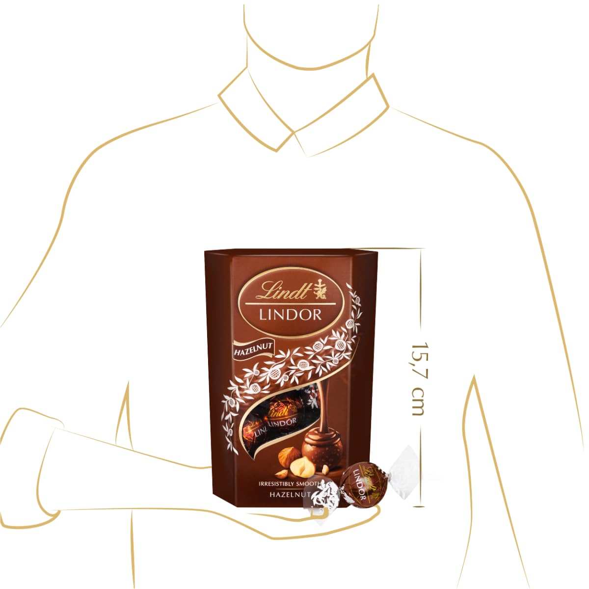 Lindt Lindor Hazelnut 200g melt texture closeup for gifting