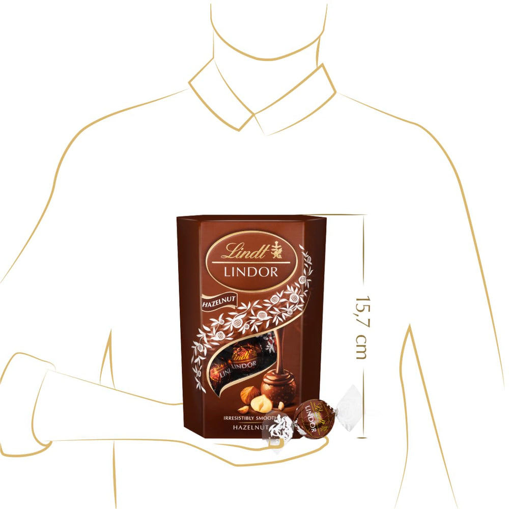 Lindt Lindor Hazelnut 200g melt texture closeup for gifting